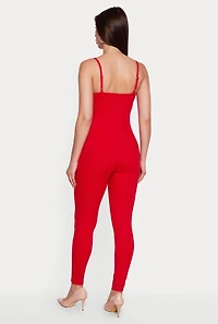 Solid Scoop Neck Cami Catsuit
