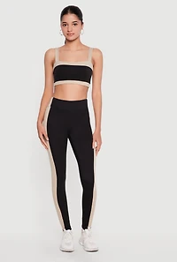 Contrast Trim Square Neck Crop Tank Top