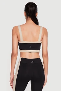 Contrast Trim Square Neck Crop Tank Top