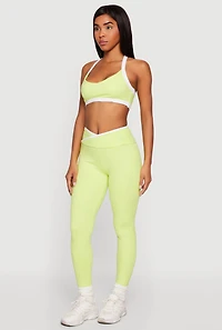 Contrast Trim Crossover Leggings