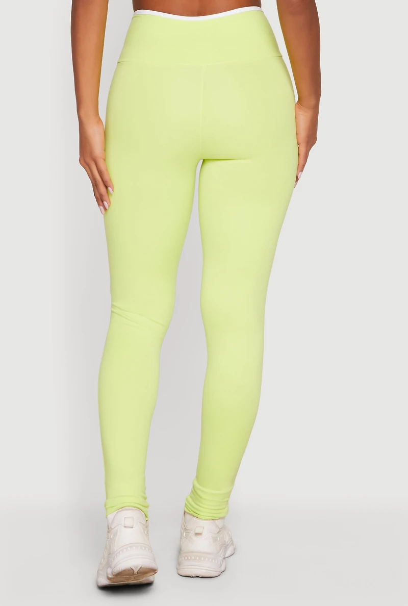 Contrast Trim Crossover Leggings