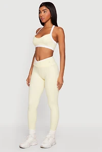 Contrast Trim Crossover Leggings