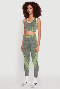 Womens Seamless Get Fit Graphic Cropped Racerback Tank Top, Grey, Size S-M