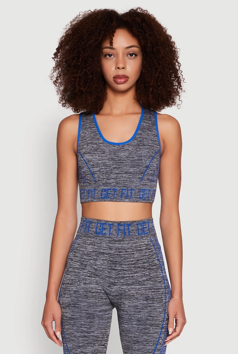 Seamless Get Fit Graphic Cropped Racerback Tank Top