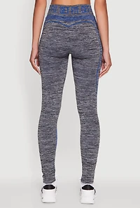 Womens Get Fit Graphic Print Marled High Waisted Leggings, Multi, Size S-M