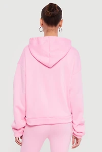 Hooded Zip Front Fleece Lined Sweatshirt