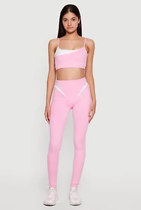 Contrast Trim High Waisted Leggings