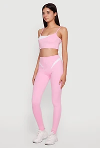 Contrast Trim High Waisted Leggings