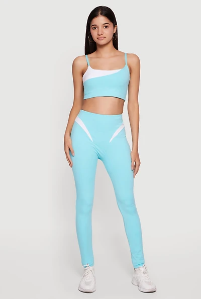 Contrast Trim High Waisted Leggings
