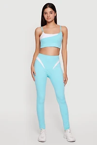 Contrast Trim High Waisted Leggings
