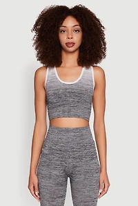 Womens Trendy Marled Ombre Cropped Tank Top, L-XL