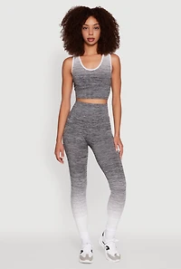 Womens Trendy Marled Ombre Cropped Tank Top, L-XL