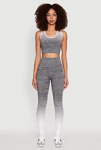 Womens Trendy Marled Ombre Cropped Tank Top, L-XL