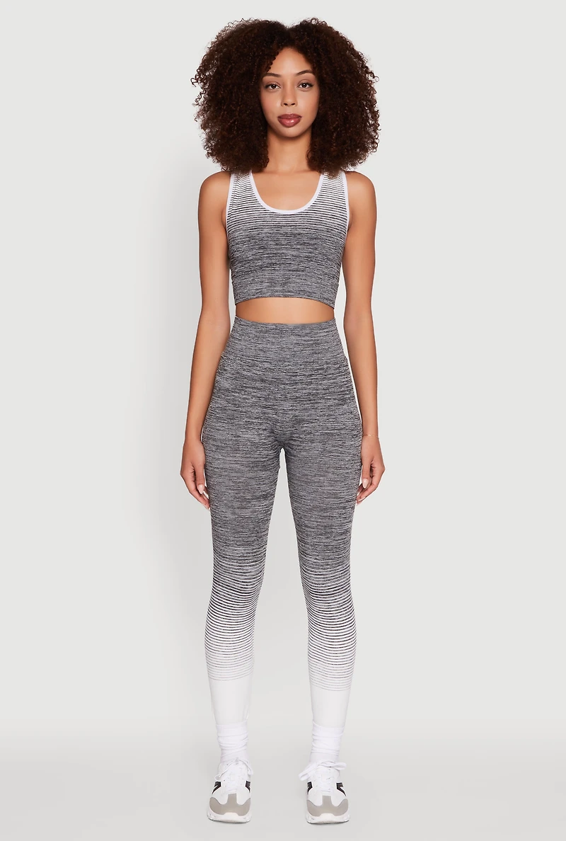 Womens Trendy Marled Ombre Cropped Tank Top, Grey, Size S-M