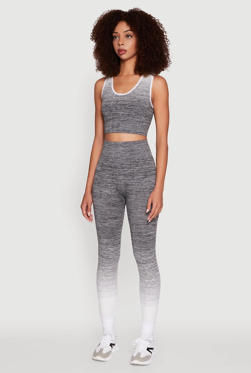 Womens Trendy Marled Ombre Cropped Tank Top, L-XL