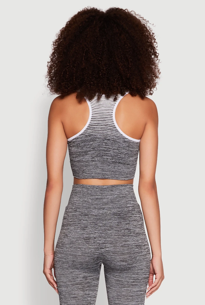 Womens Trendy Marled Ombre Cropped Tank Top, L-XL