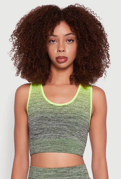 Womens Trendy Marled Ombre Cropped Tank Top, Multi, Size S-M