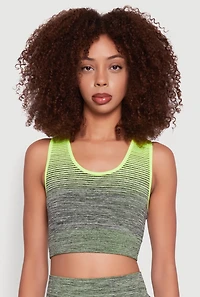 Trendy Marled Ombre Cropped Tank Top
