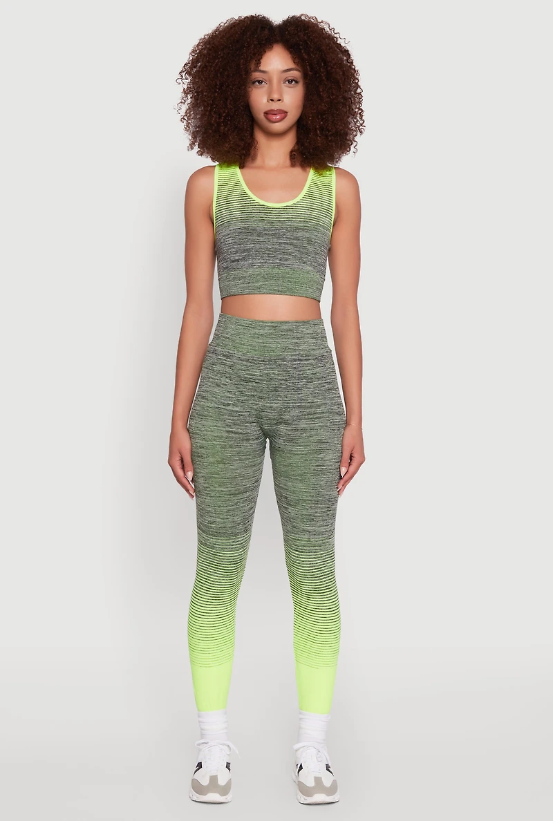 Womens Trendy Marled Ombre Cropped Tank Top, Multi,