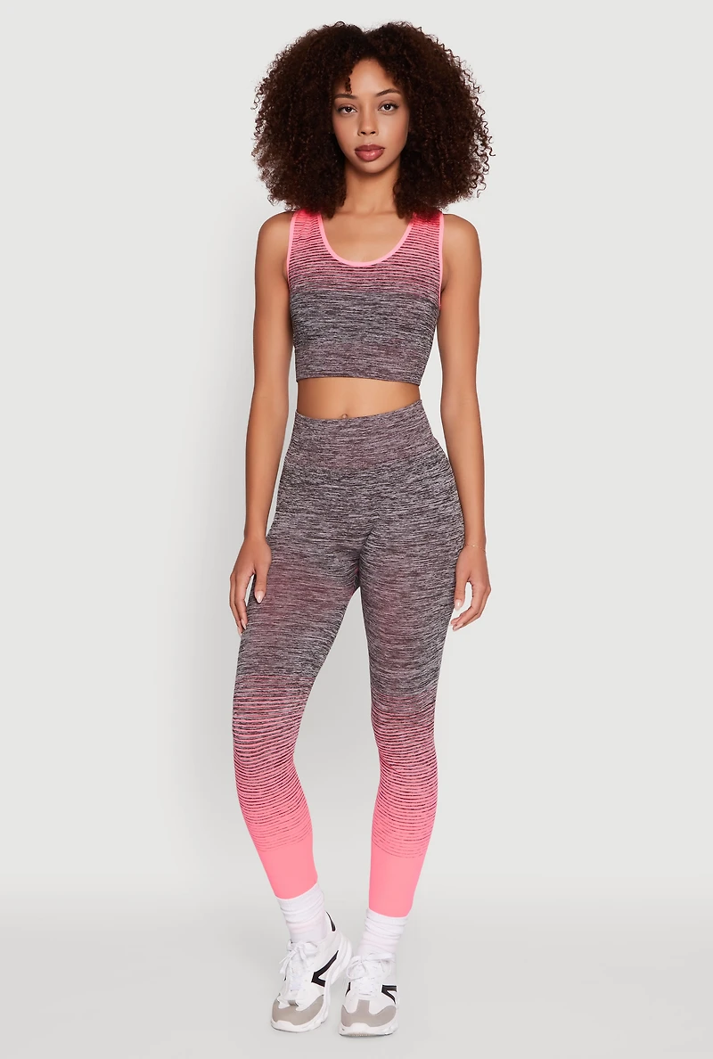 Womens Trendy Marled Ombre Cropped Tank Top, Multi,