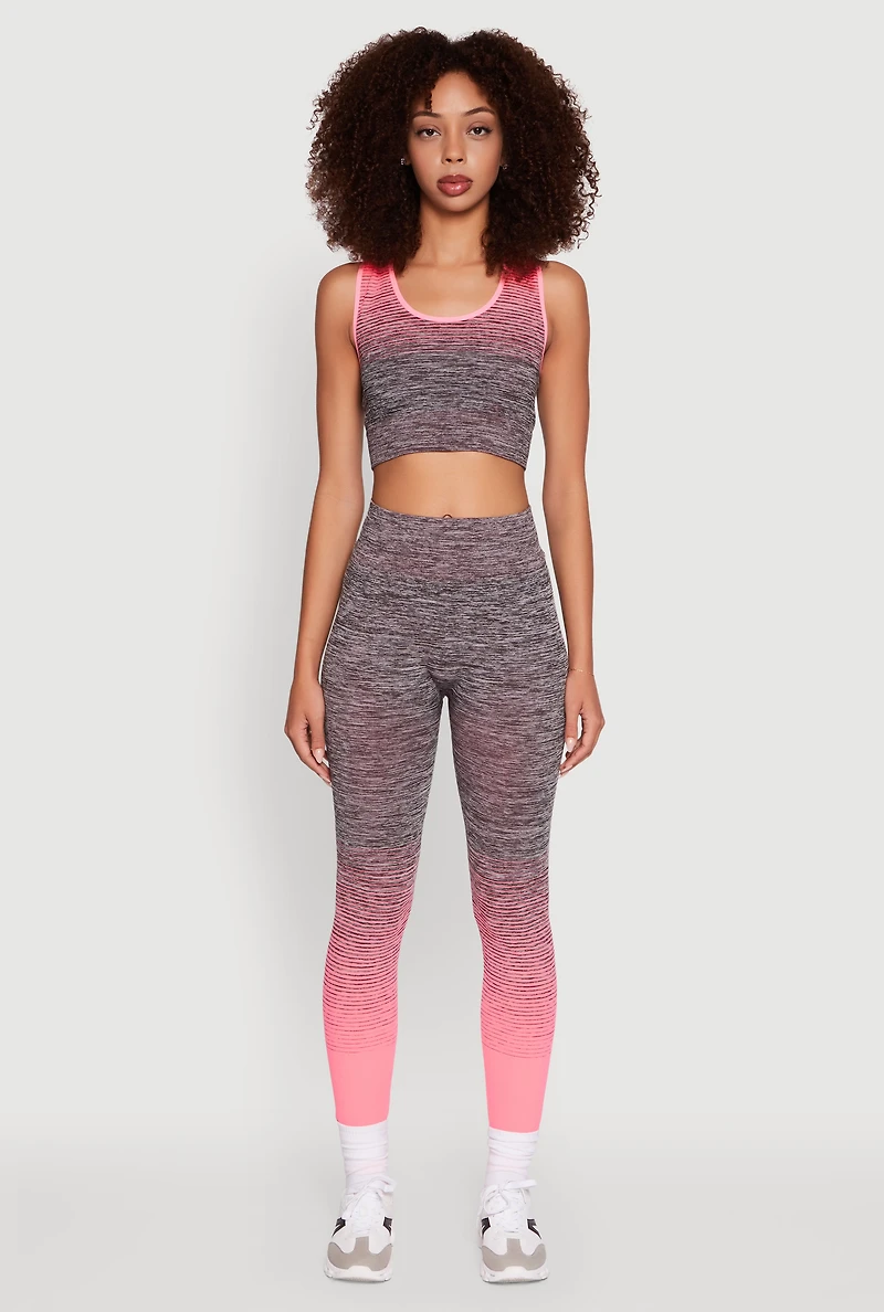 Womens Trendy Marled Ombre Cropped Tank Top, Multi,