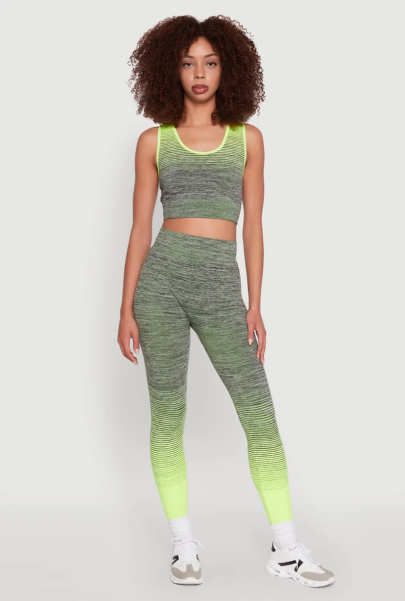 Womens Trendy Marled Ombre Stretch Leggings, Multi,