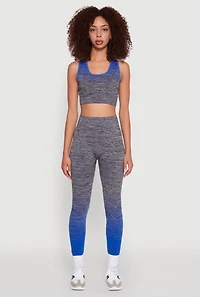 Womens Trendy Marled Ombre Stretch Leggings, Multi,