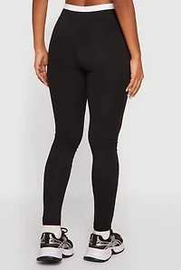 Contrast Waistband Leggings