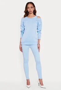 Solid Long Sleeve Boat Neck Pullover