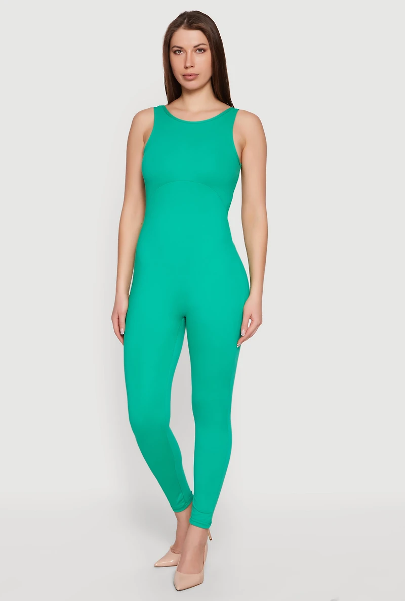 Sleeveless Open Back Catsuit