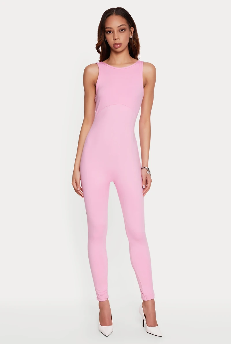 Sleeveless Open Back Catsuit