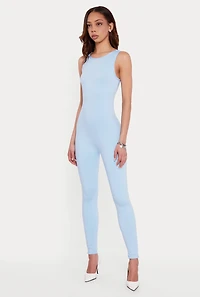 Sleeveless Open Back Catsuit