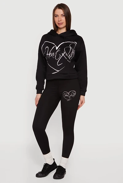 Heart Throb Graphic Print High Waisted Leggings