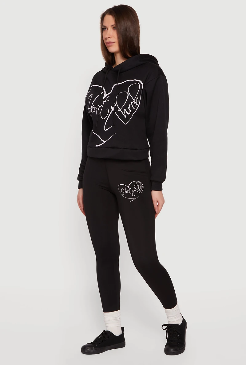 Heart Throb Graphic Print High Waisted Leggings