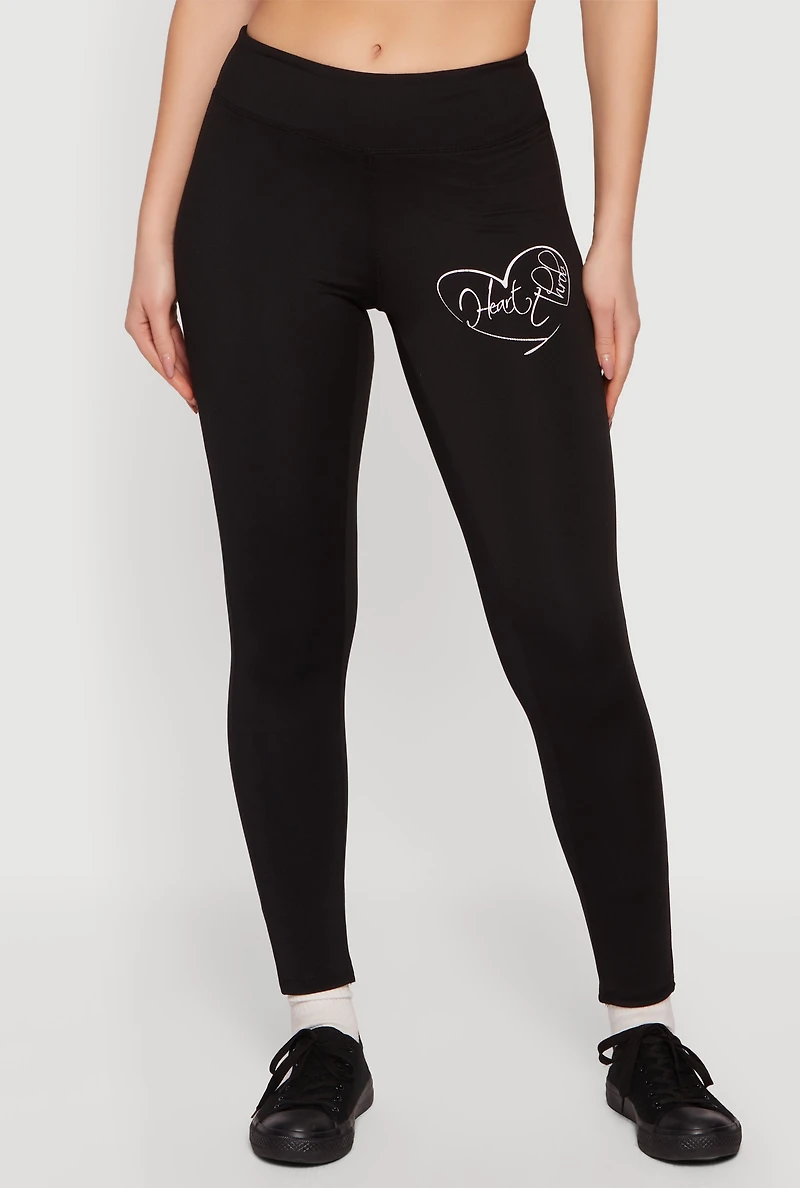 Heart Throb Graphic Print High Waisted Leggings