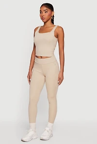 Sleeveless Square Neck Cropped Tank Top