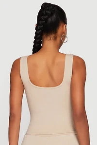 Sleeveless Square Neck Cropped Tank Top