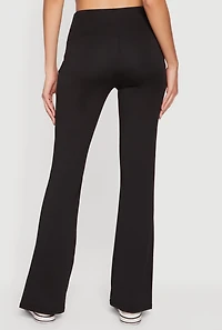 Solid High Waisted Flare Leg Yoga Pants
