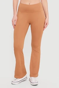 Solid High Waisted Flare Leg Yoga Pants