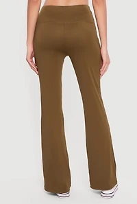 Solid High Waisted Flare Leg Yoga Pants