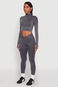 Seamless Mineral Wash Crop Track Jacket