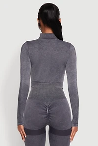 Seamless Mineral Wash Crop Track Jacket