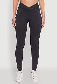 Womens Seamless Mineral Wash Ruched High Waisted Leggings, Grey, Size L