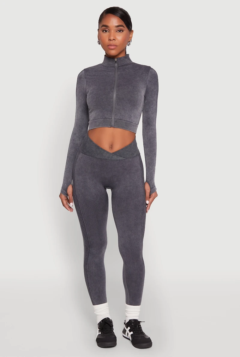 Seamless Mineral Wash Ruched High Waisted Leggings