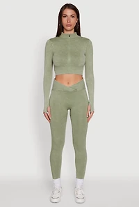 Womens Seamless Mineral Wash Ruched High Waisted Leggings,