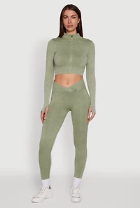 Womens Seamless Mineral Wash Ruched High Waisted Leggings,