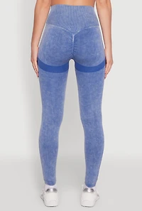 Womens Seamless Mineral Wash Ruched High Waisted Leggings,