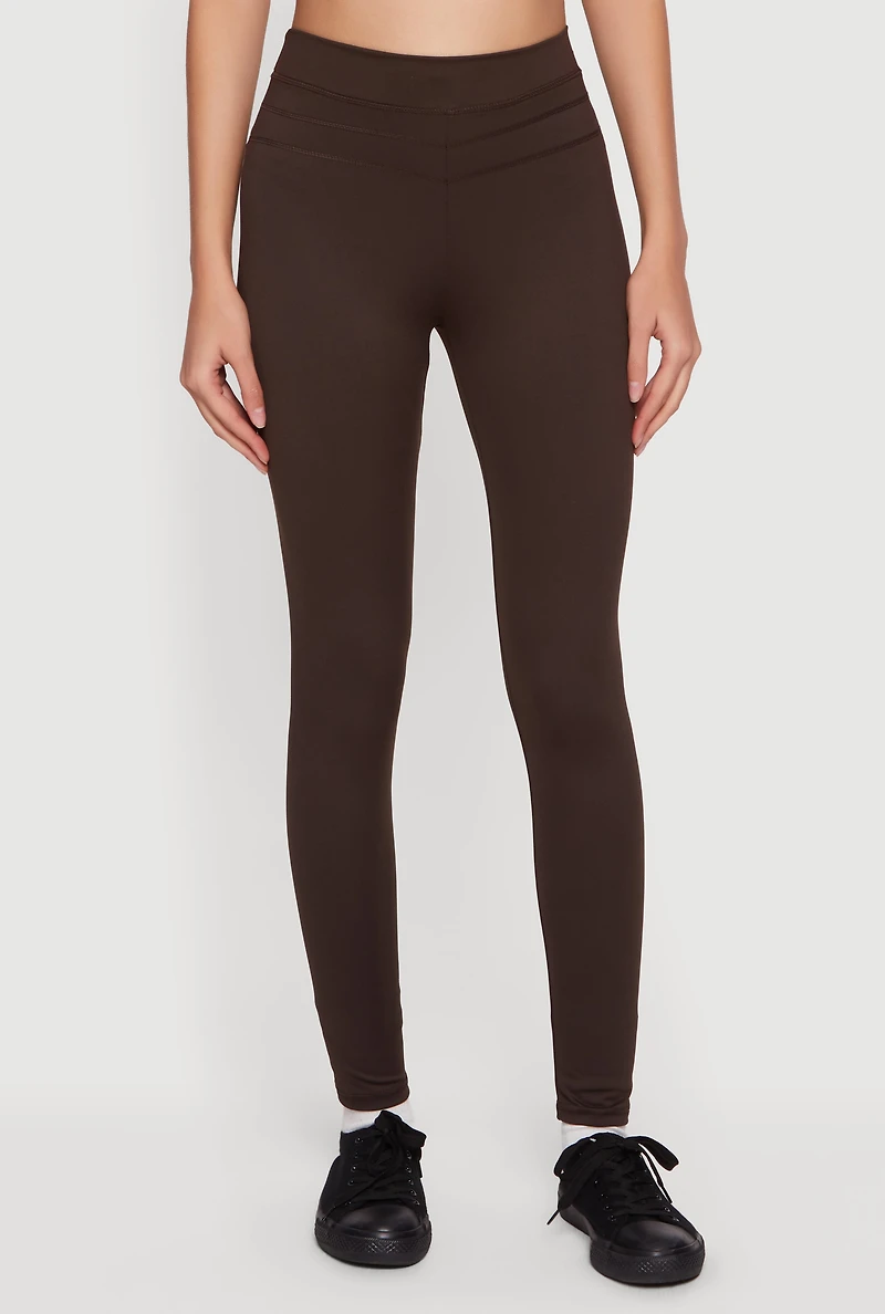 High Waisted Decorative Stitch Leggings