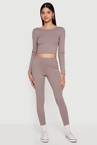 High Waisted Decorative Stitch Leggings