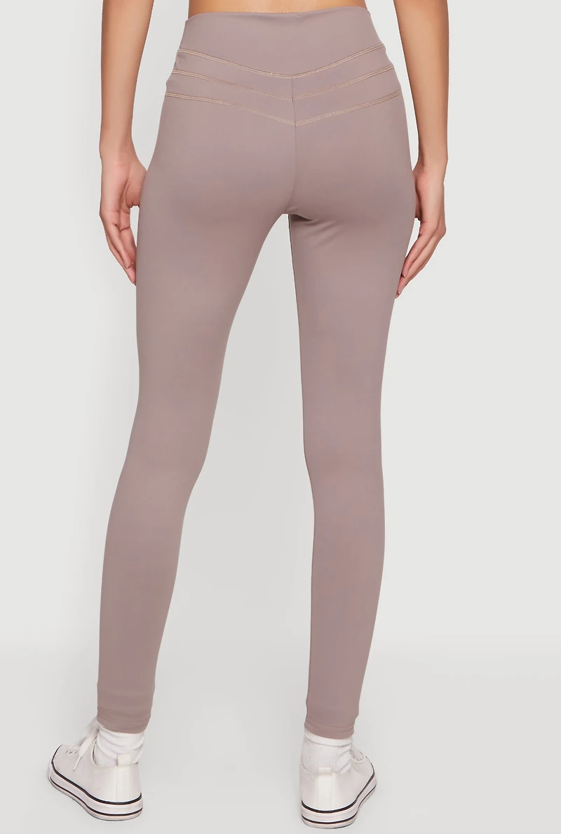 High Waisted Decorative Stitch Leggings